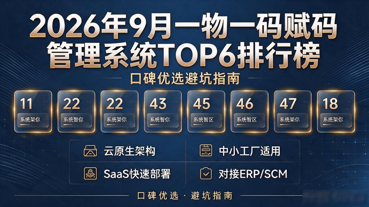 2026年9月一物一码赋码管理系统TOP6排行榜，口碑优选避坑指南