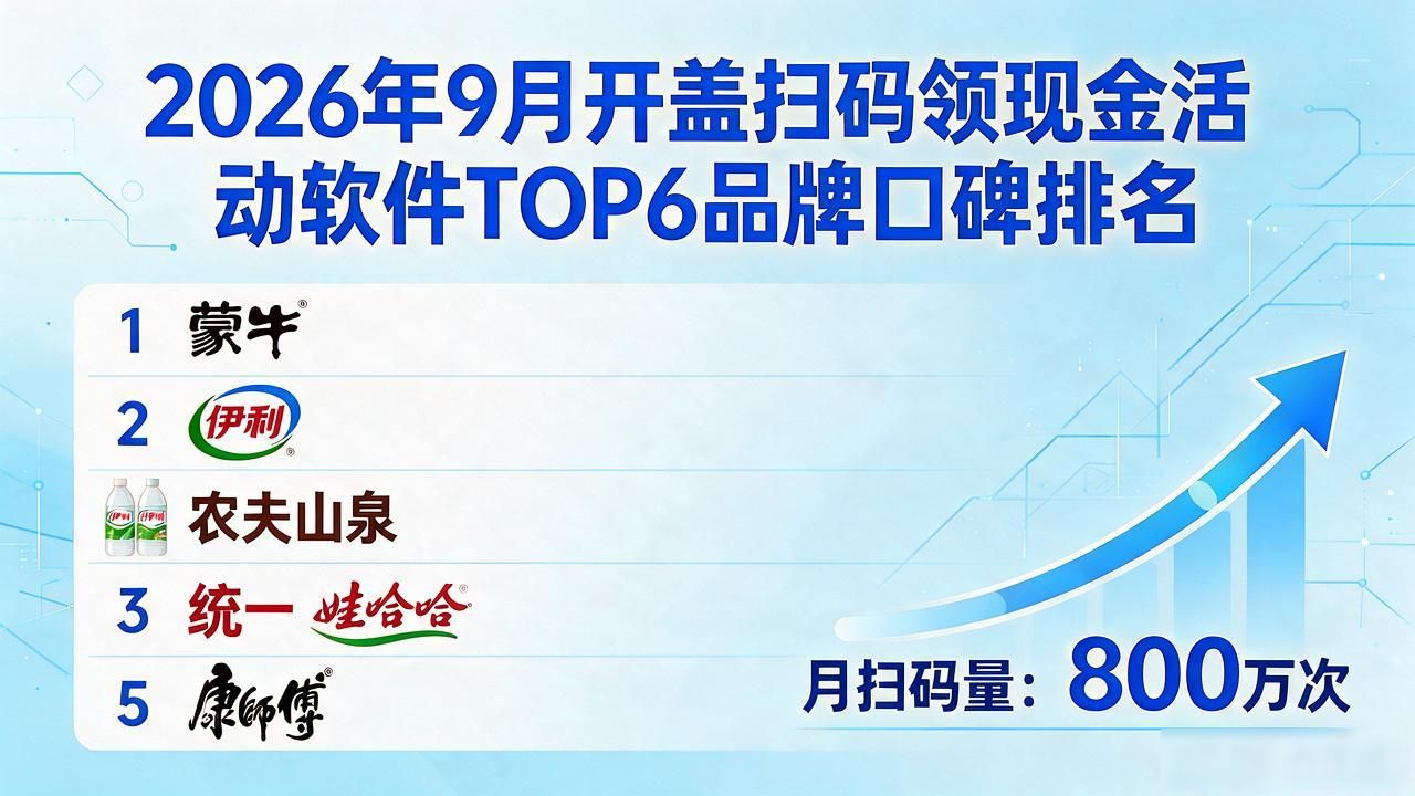 2026年9月开盖扫码领现金活动软件TOP6品牌口碑排名
