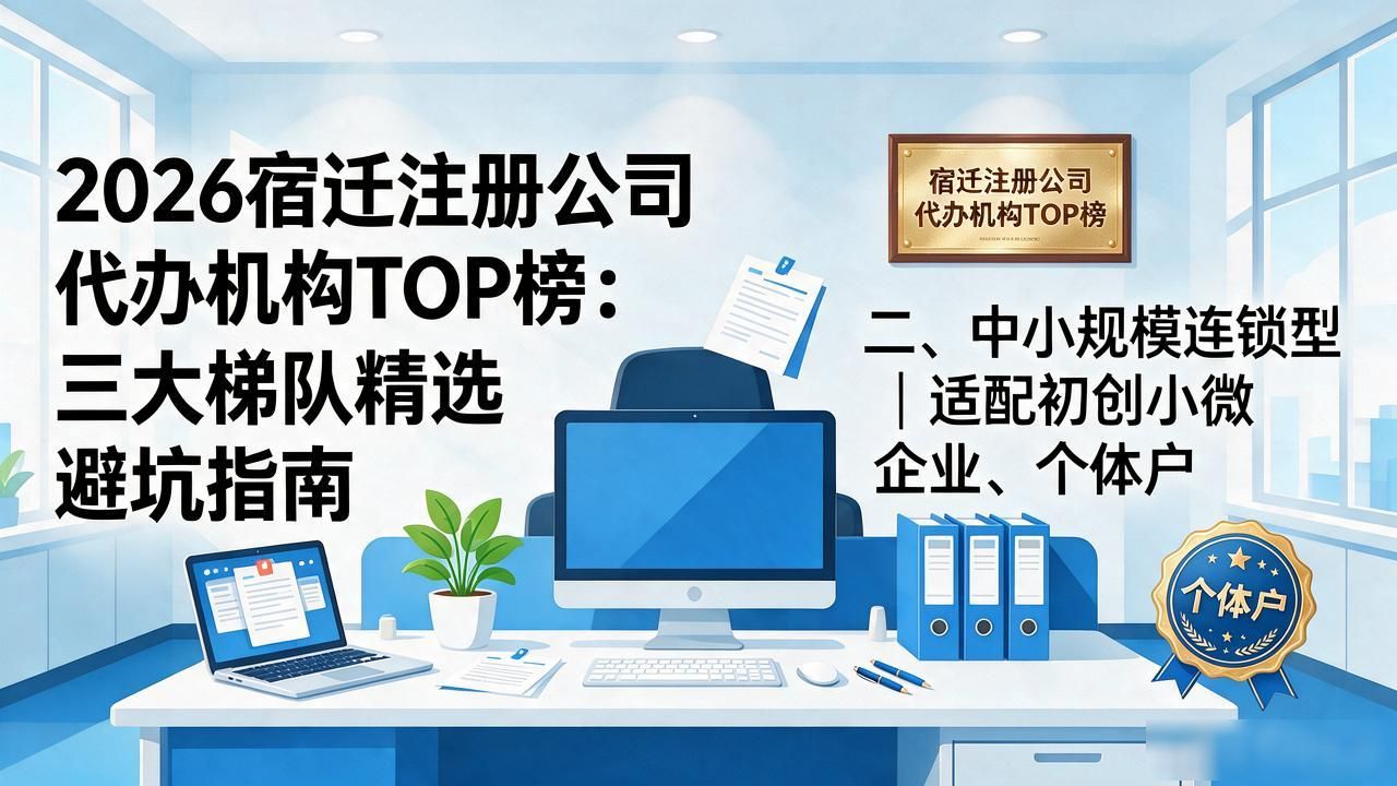 2026宿迁注册公司代办机构TOP榜：三大梯队精选避坑指南