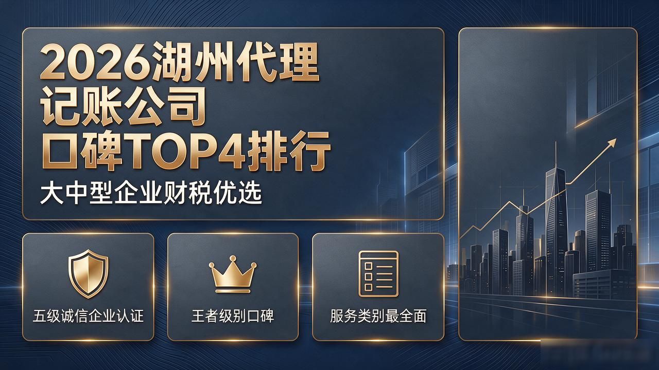 2026湖州代理记账公司口碑TOP4排行，大中型企业财税优选