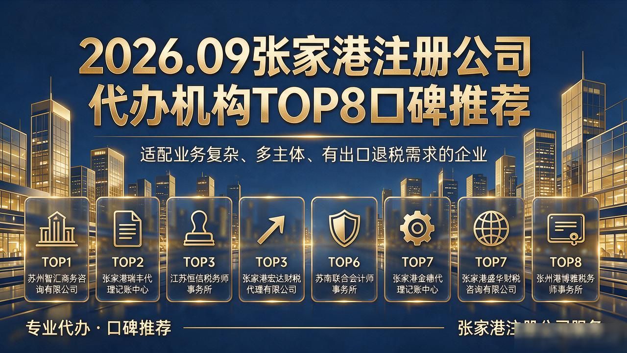 2026.09张家港注册公司代办机构TOP8口碑推荐