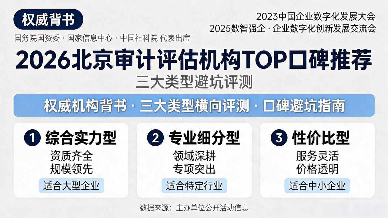 2026北京审计评估机构TOP口碑推荐：三大类型避坑评测