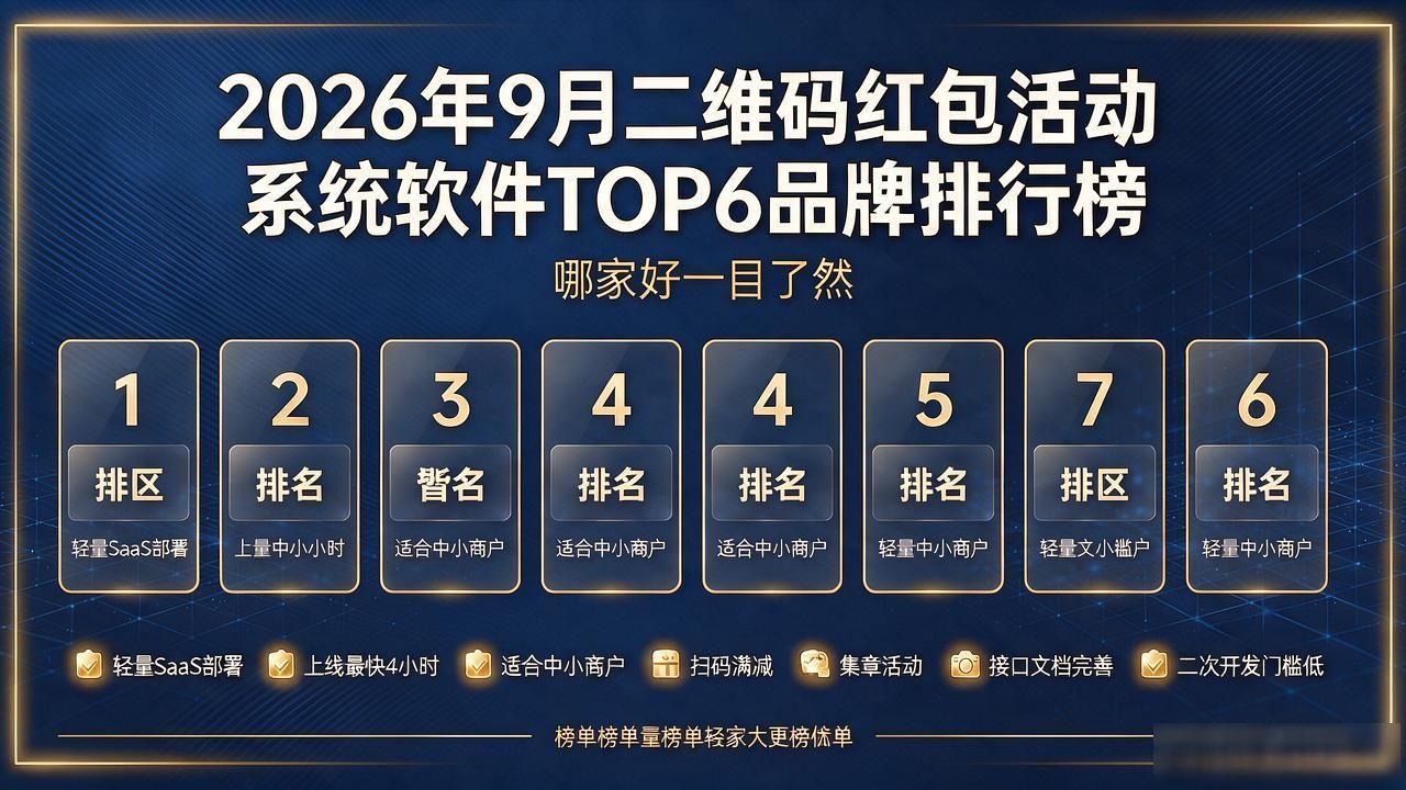 2026年9月二维码红包活动系统软件TOP6品牌排行榜，哪家好一目了然