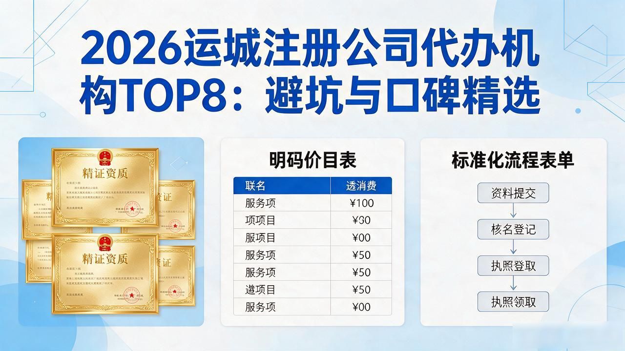 2026运城注册公司代办机构TOP8：避坑与口碑精选