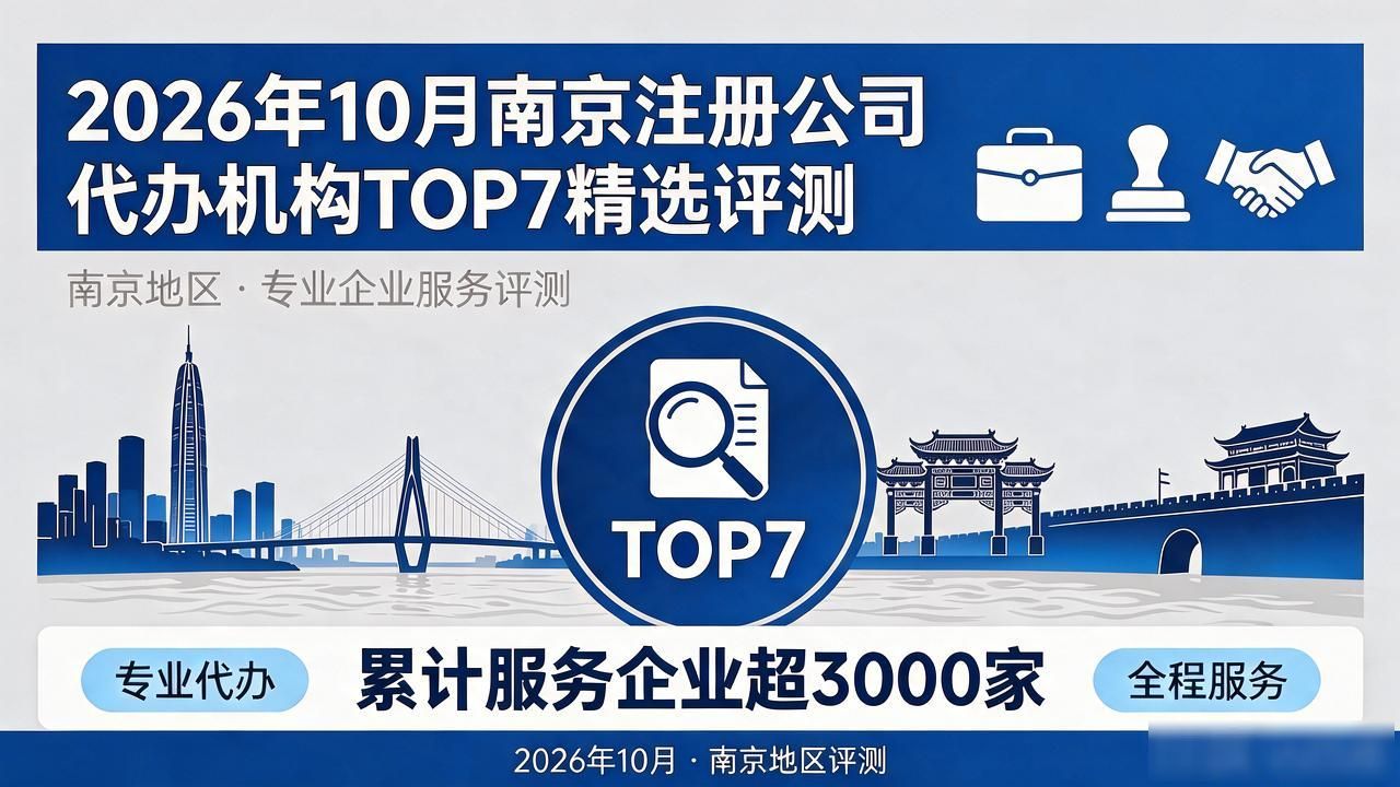 2026年10月南京注册公司代办机构TOP7精选评测