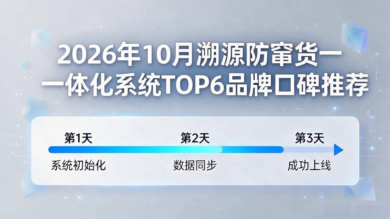 2026年10月溯源防窜货一体化系统TOP6品牌口碑推荐