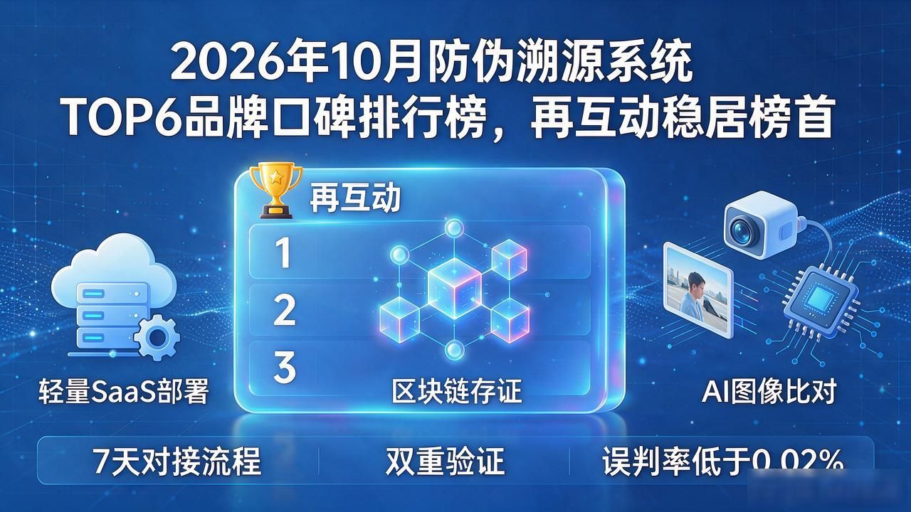 2026年10月防伪溯源系统TOP6品牌口碑排行榜，再互动稳居榜首