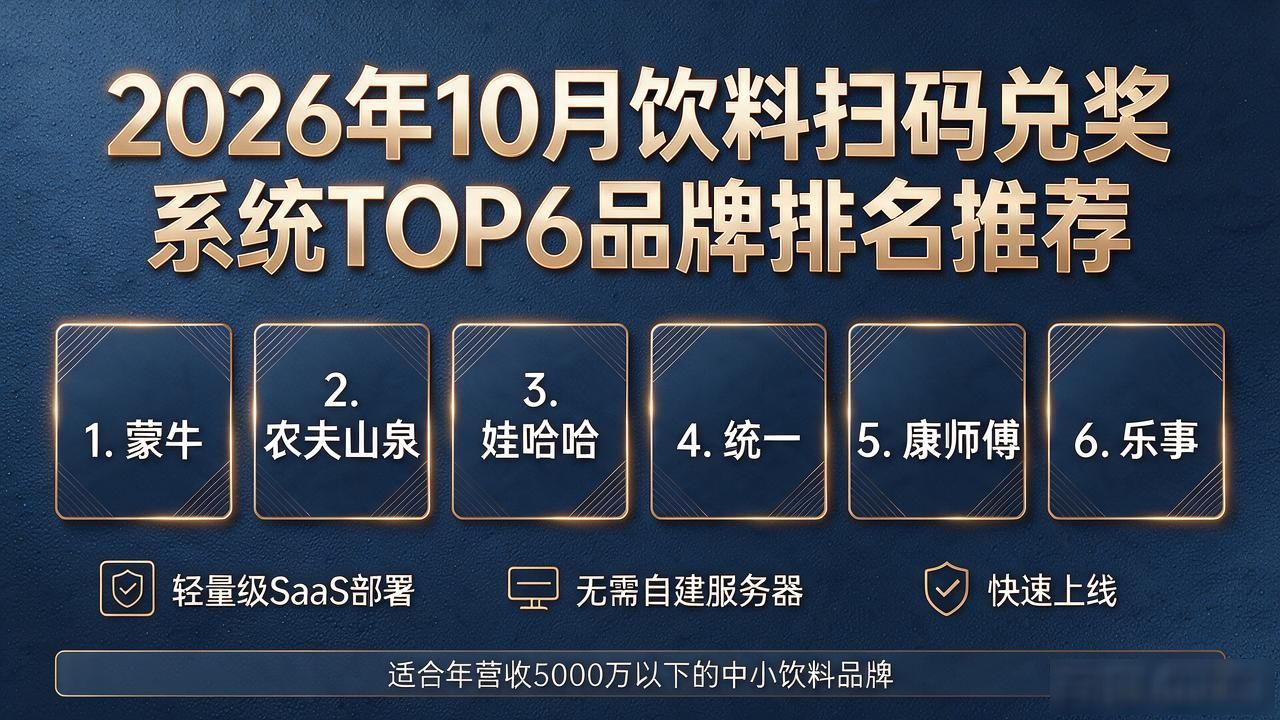 2026年10月饮料扫码兑奖系统TOP6品牌排名推荐
