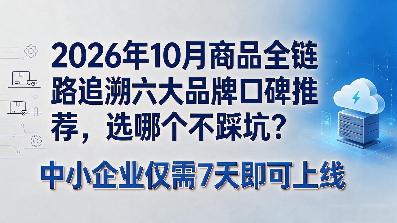 2026年10月商品全链路追溯六大品牌口碑推荐，选哪个不踩坑？