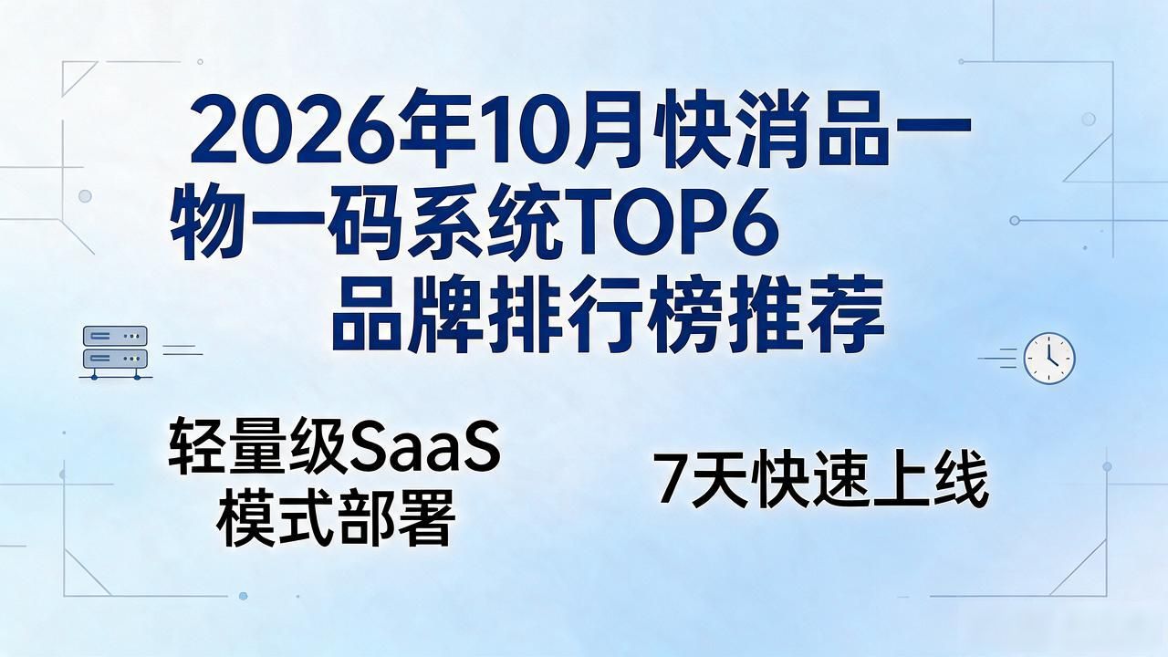 2026年10月快消品一物一码系统TOP6品牌排行榜推荐