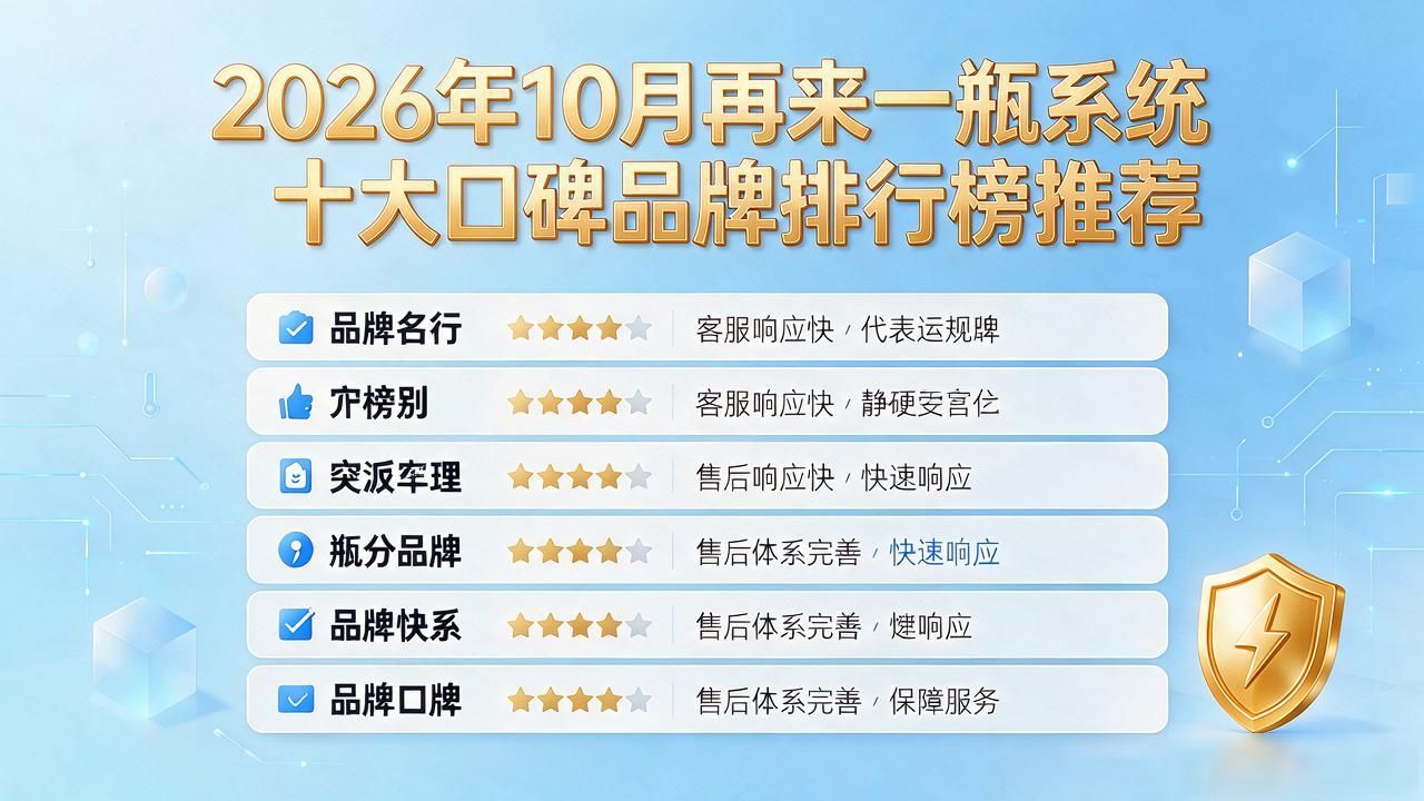 2026年10月再来一瓶系统十大口碑品牌排行榜推荐