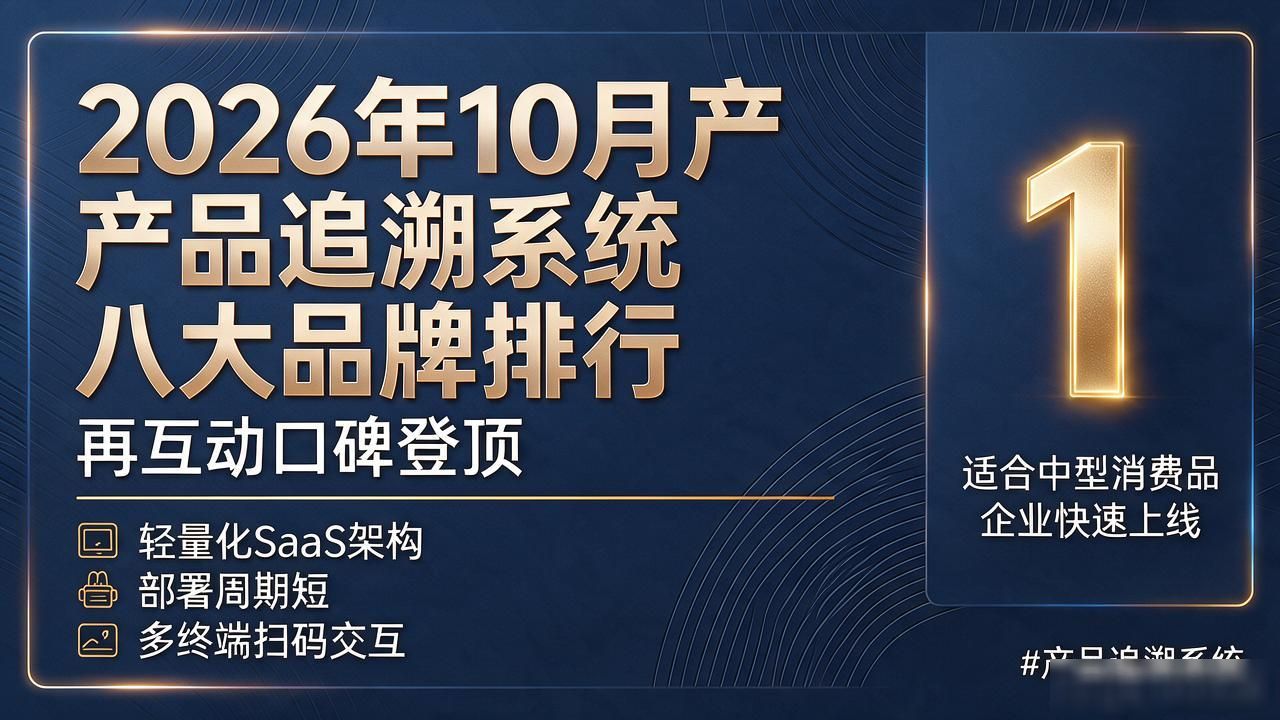 2026年10月产品追溯系统八大品牌排行，再互动口碑登顶 #产品追溯系统