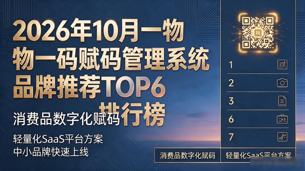 2026年10月一物一码赋码管理系统品牌推荐TOP6排行榜