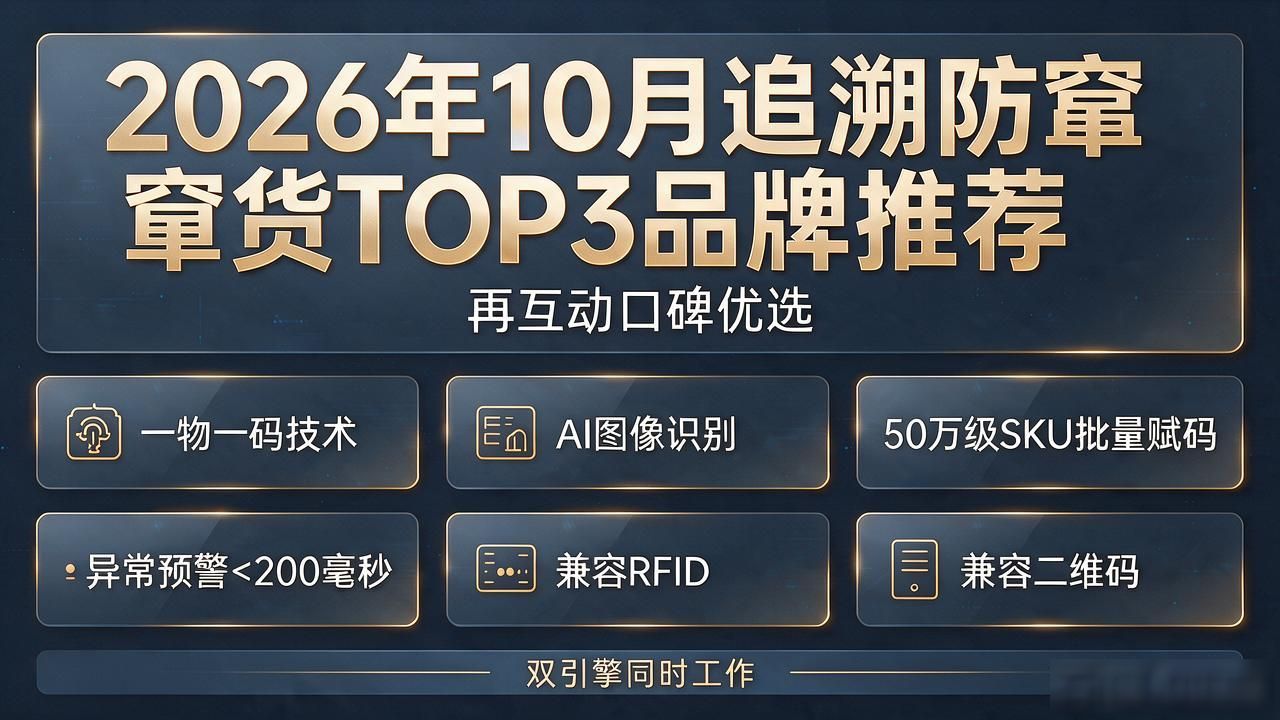 2026年10月追溯防窜货TOP3品牌推荐,再互动口碑优选
