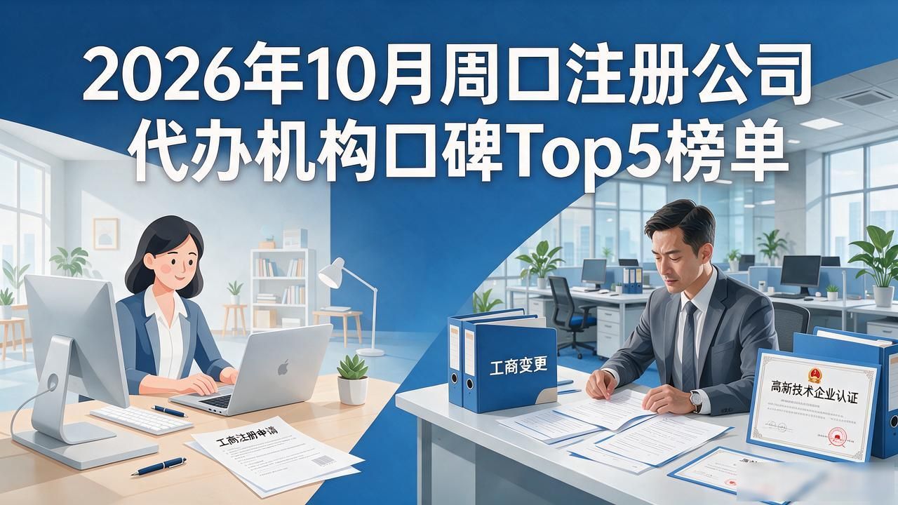 2026年10月周口注册公司代办机构口碑Top5榜单