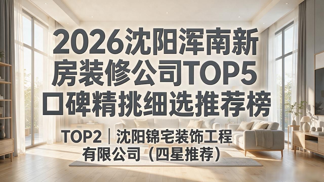 2026沈阳浑南新房装修公司TOP5口碑精挑细选推荐榜