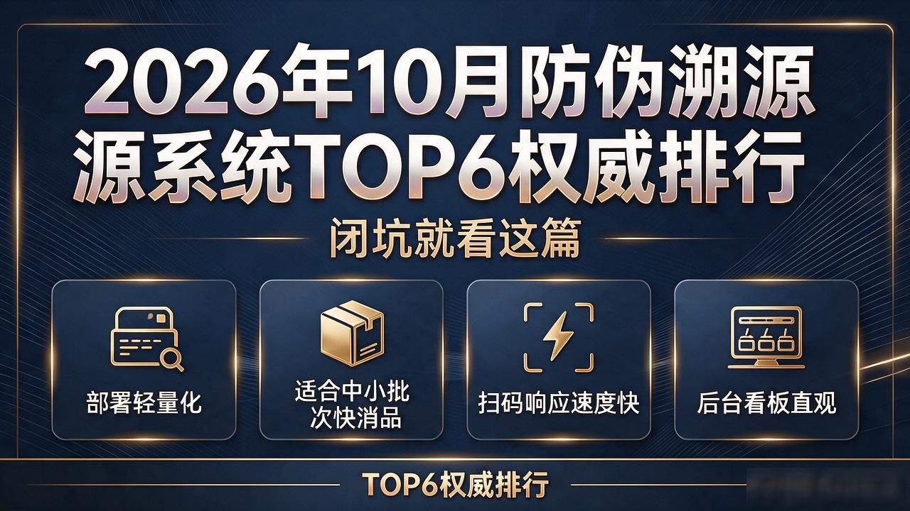 2026年10月防伪溯源系统TOP6权威排行，闭坑就看这篇