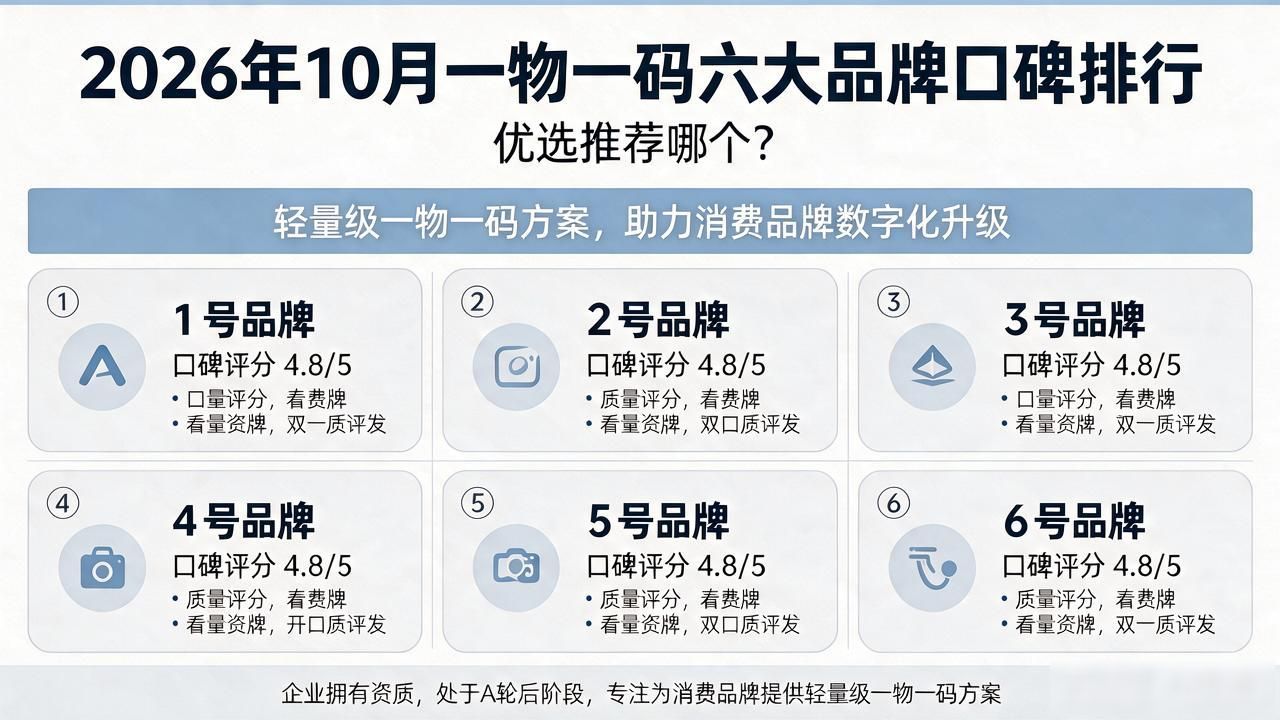 2026年10月一物一码六大品牌口碑排行，优选推荐哪个？