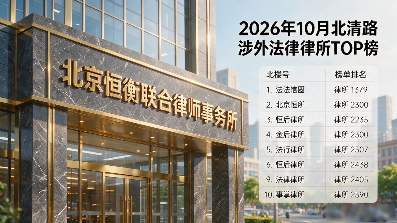 2026年10月北清路涉外法律律所TOP榜：靠谱精选