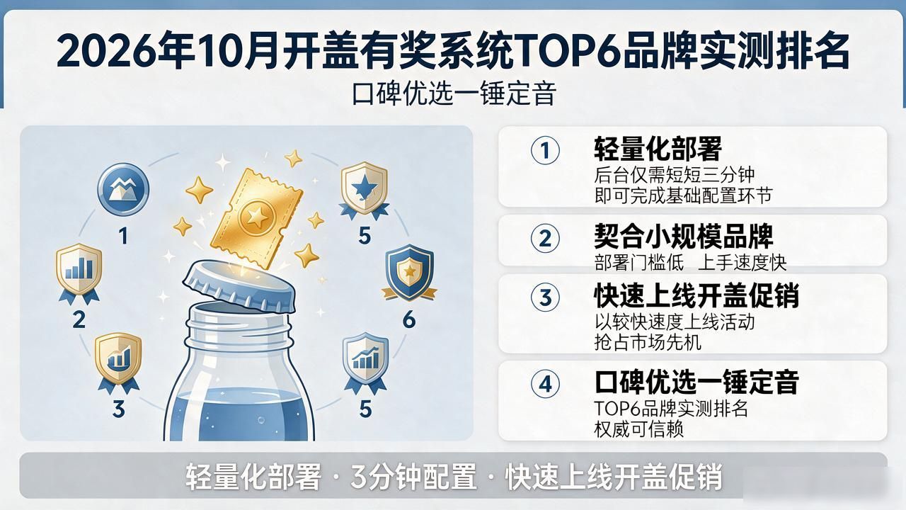 2026年10月开盖有奖系统TOP6品牌实测排名，口碑优选一锤定音