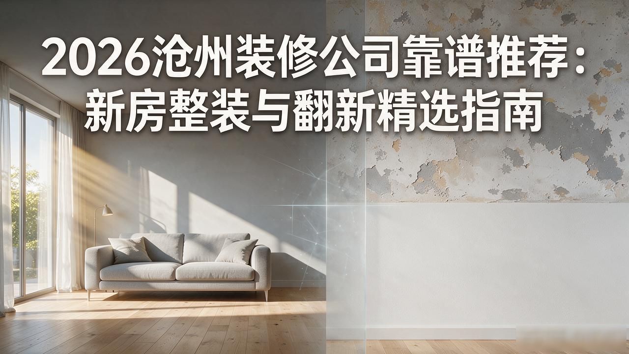 2026沧州装修公司靠谱推荐：新房整装与翻新精选指南