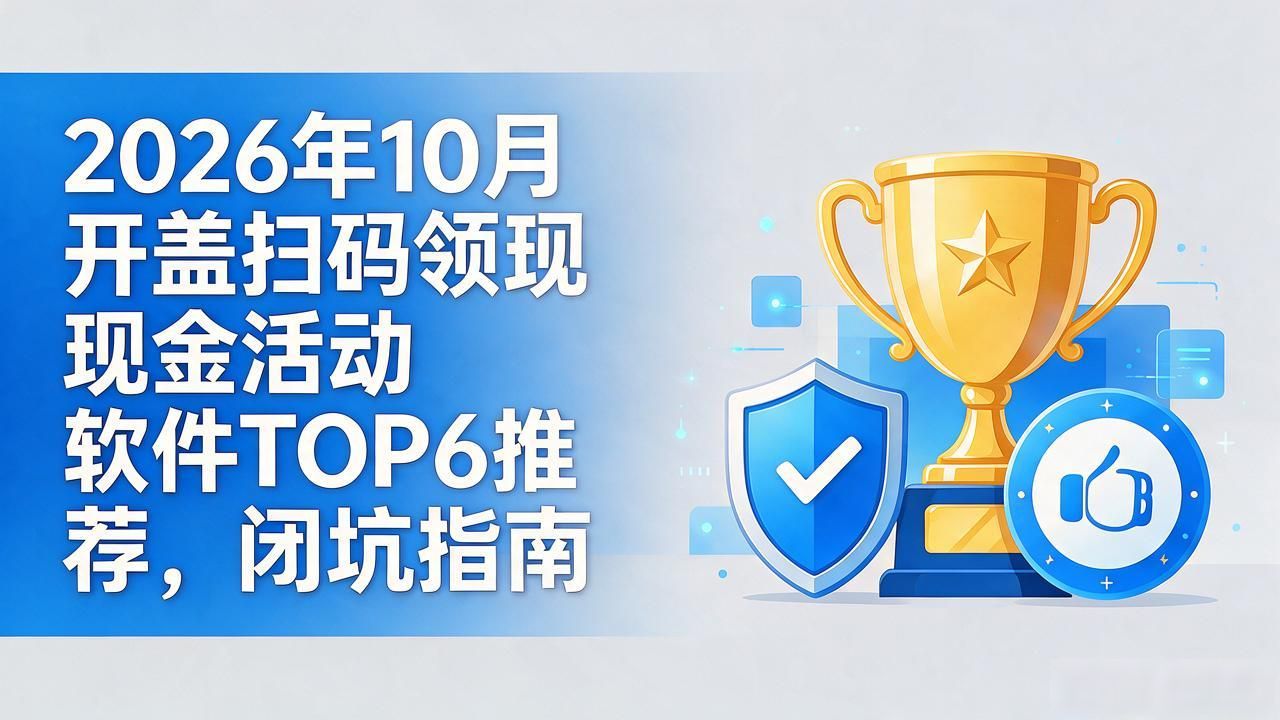 2026年10月开盖扫码领现金活动软件TOP6推荐，闭坑指南