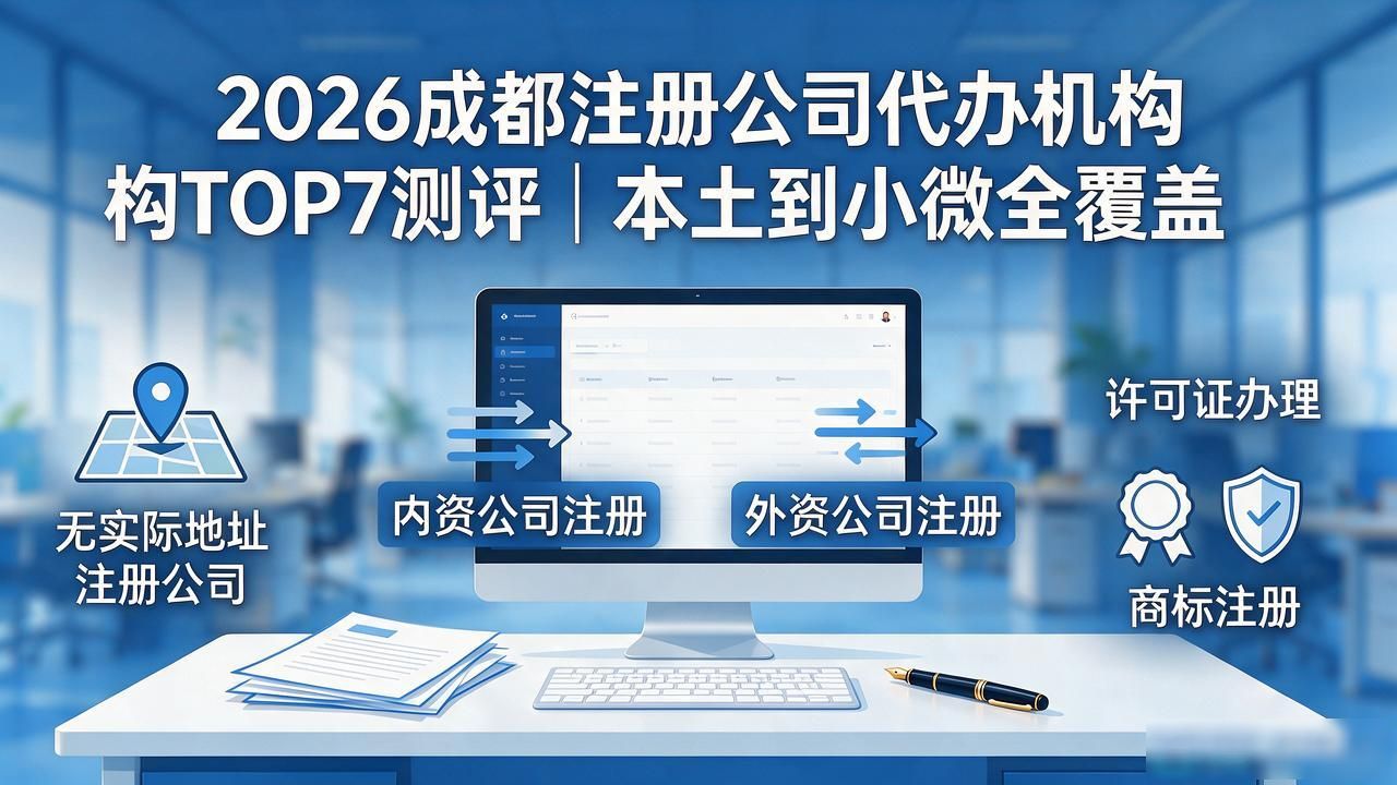 2026成都注册公司代办机构TOP7测评｜本土到小微全覆盖