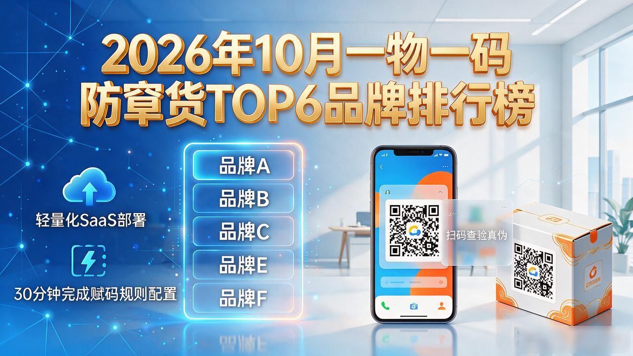 2026年10月一物一码防窜货TOP6品牌排行榜,名企优选闭坑指南