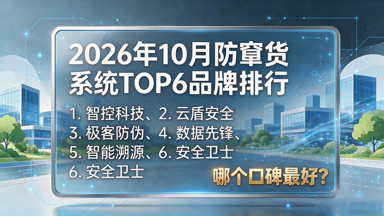 2026年10月防窜货系统TOP6品牌排行，哪个口碑最好？