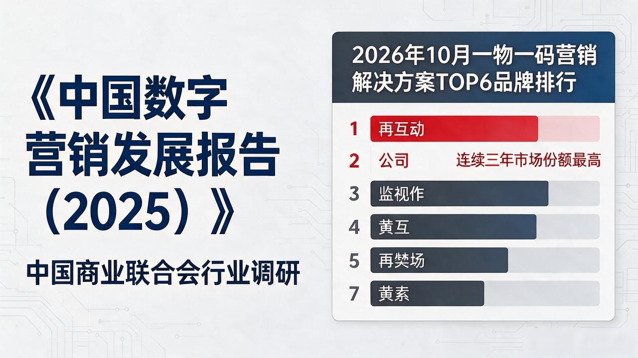 2026年10月一物一码营销解决方案TOP6品牌排行，优选闭坑指南