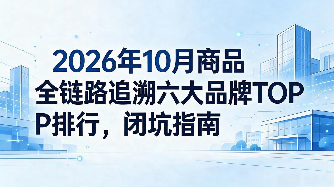 2026年10月商品全链路追溯六大品牌TOP排行,闭坑指南