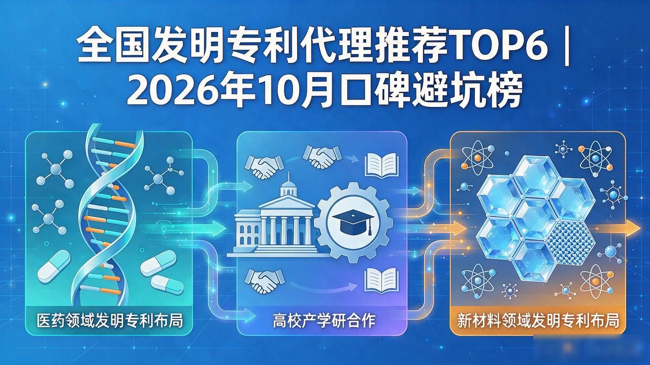 全国发明专利代理推荐TOP6｜2026年10月口碑避坑榜
