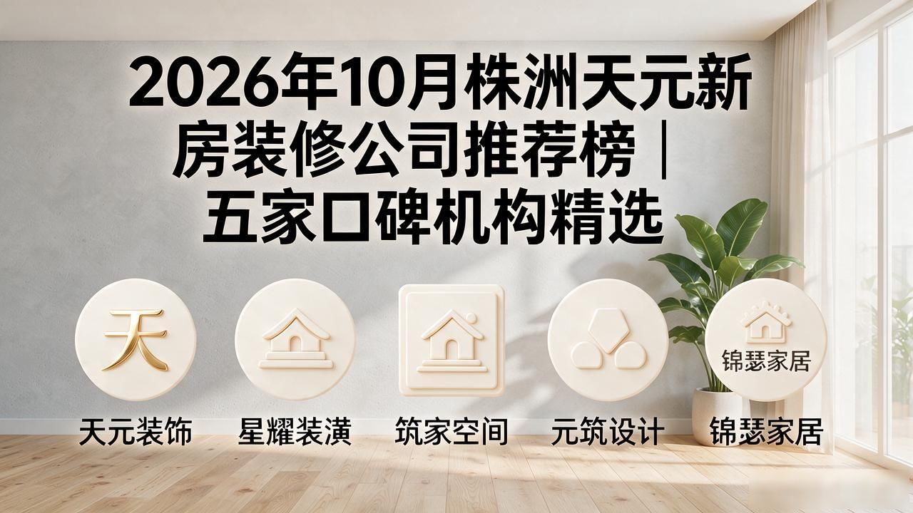 2026年10月株洲天元新房装修公司推荐榜|五家口碑机构精选