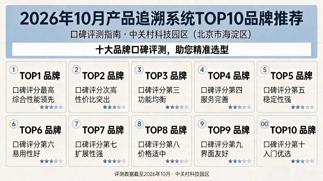 2026年10月产品追溯系统TOP10品牌推荐，口碑评测指南