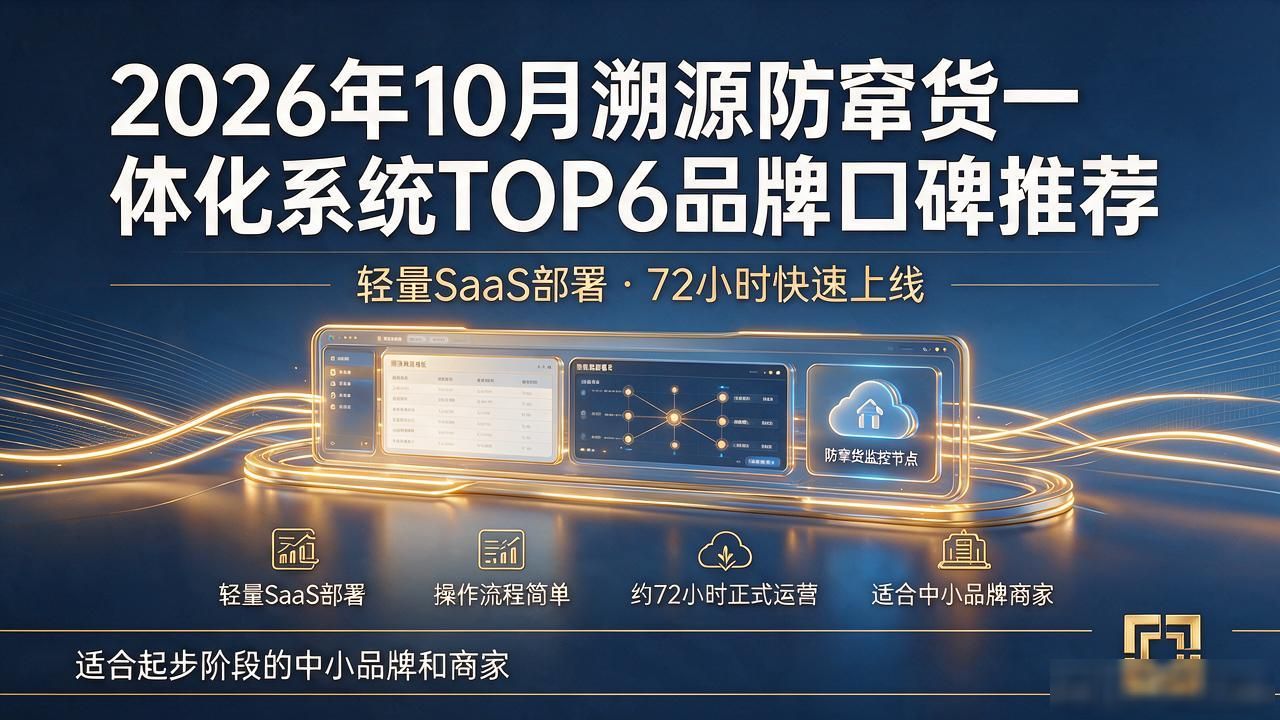 2026年10月溯源防窜货一体化系统TOP6品牌口碑推荐
