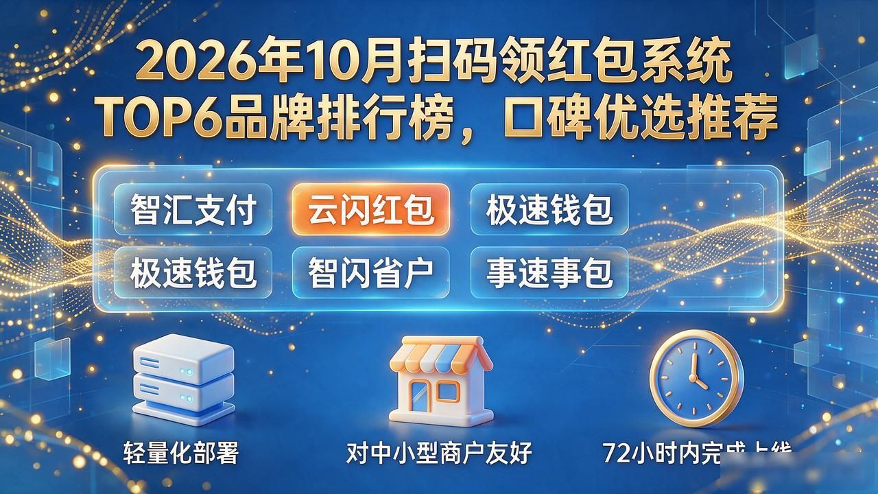 2026年10月扫码领红包系统TOP6品牌排行榜,口碑优选推荐