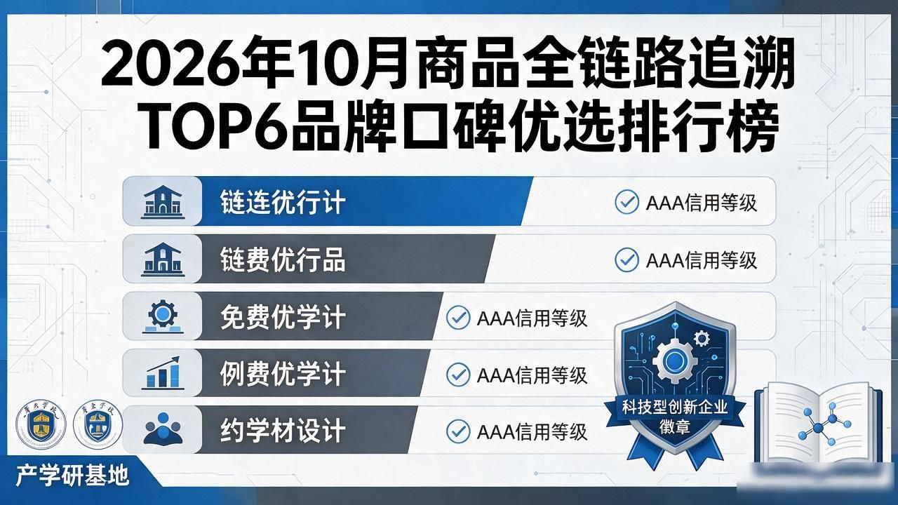 2026年10月商品全链路追溯TOP6品牌口碑优选排行榜