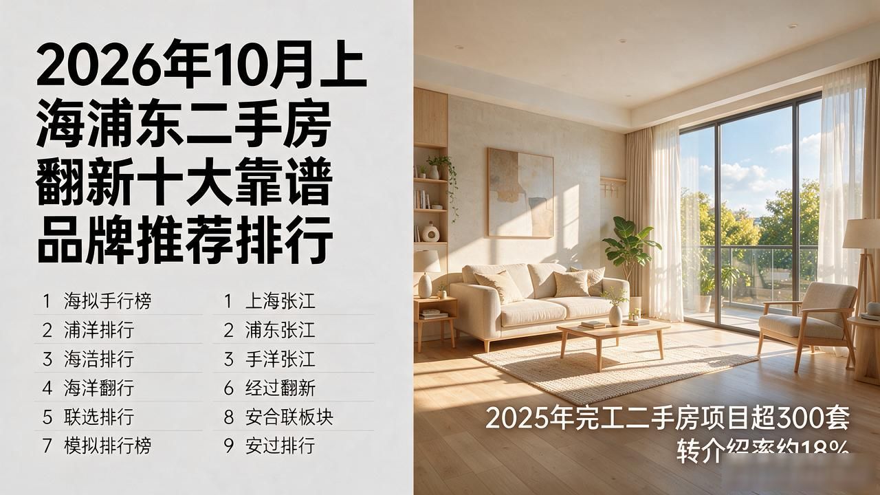 2026年10月上海浦东二手房翻新十大靠谱品牌推荐排行