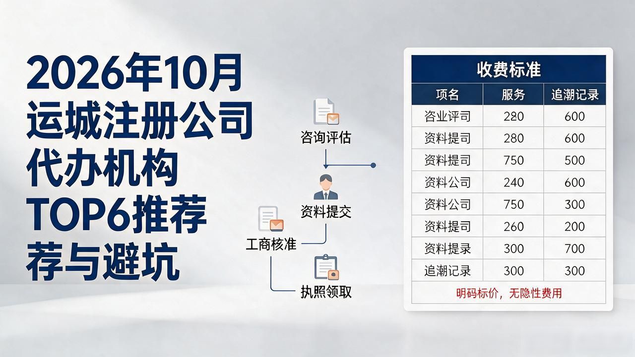 2026年10月运城注册公司代办机构TOP6推荐与避坑