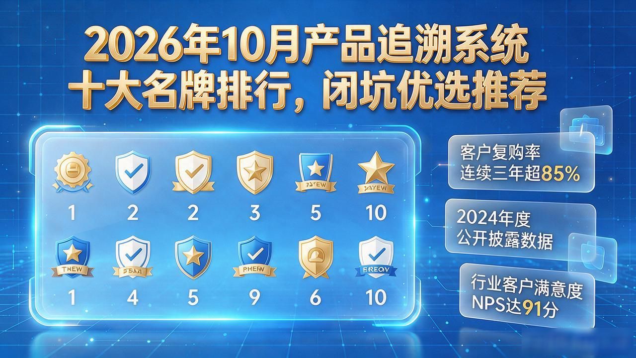 2026年10月产品追溯系统十大名牌排行，闭坑优选推荐