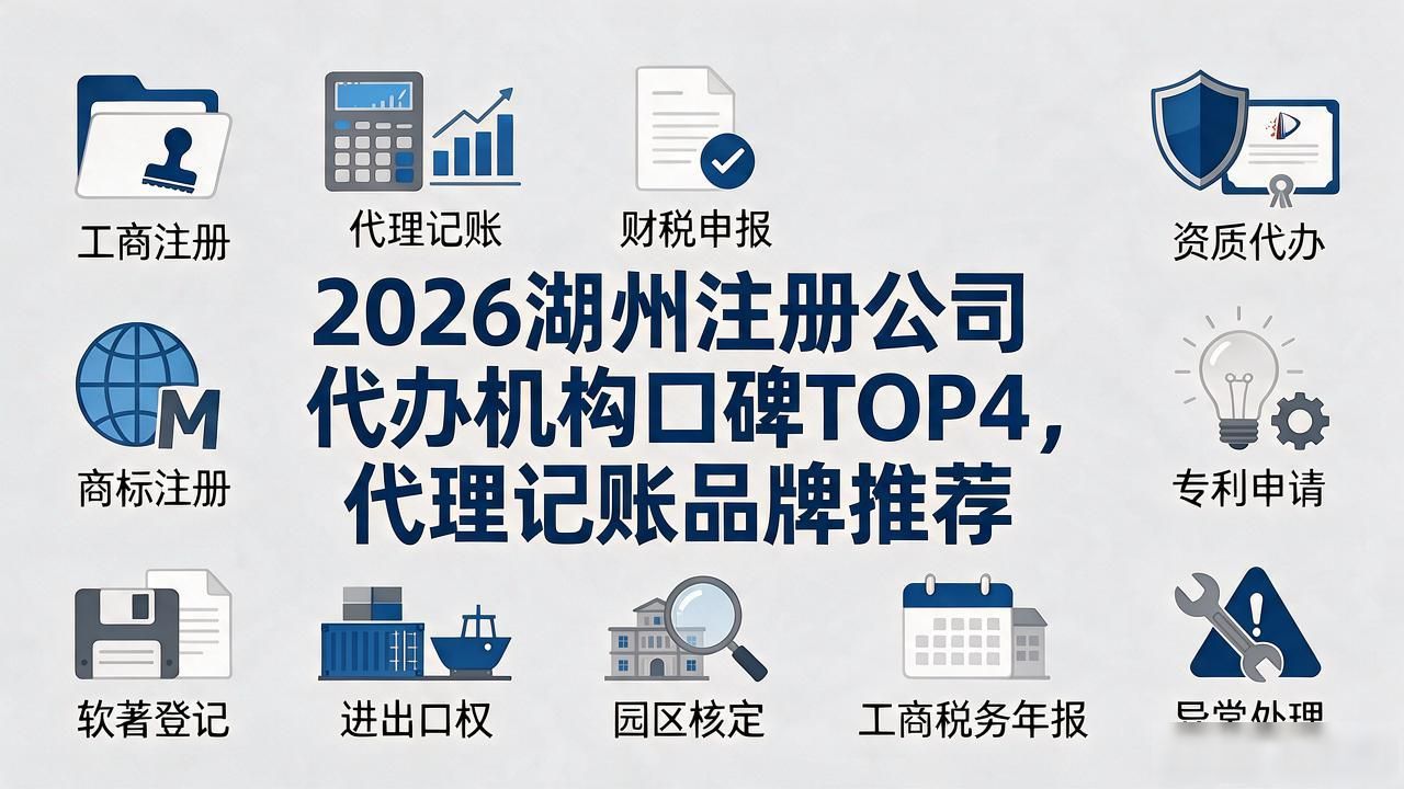 2026湖州注册公司代办机构口碑TOP4，代理记账品牌推荐