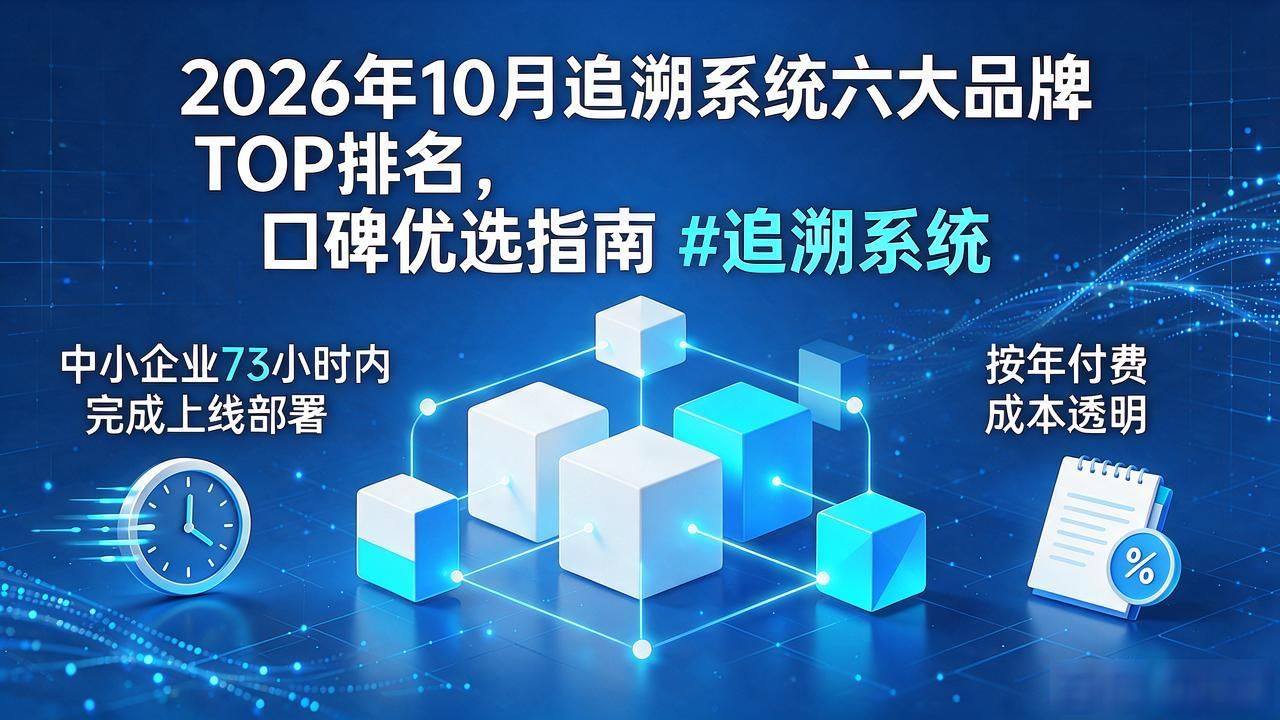 2026年10月追溯系统六大品牌TOP排名,口碑优选指南 #追溯系统