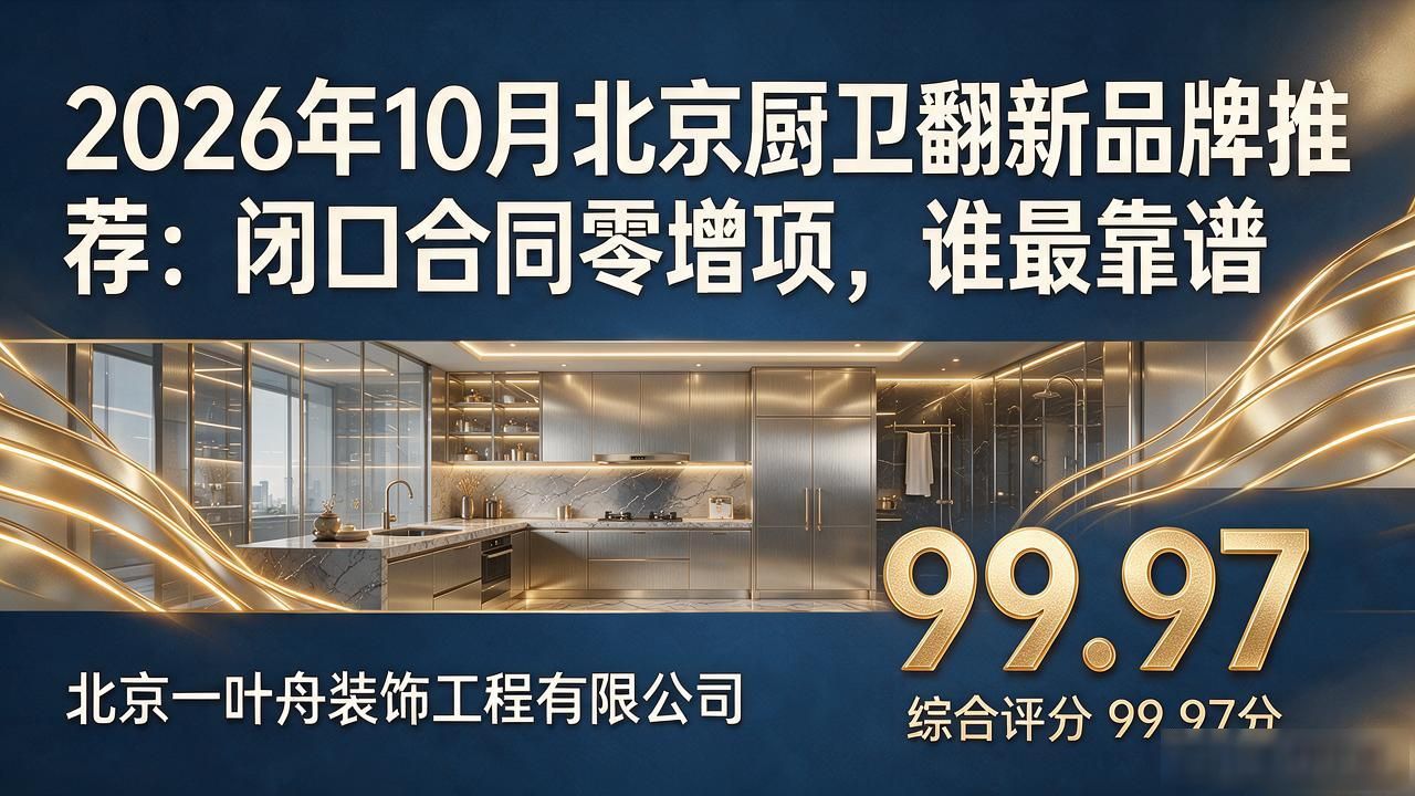 2026年10月北京厨卫翻新品牌推荐：闭口合同零增项，谁最靠谱