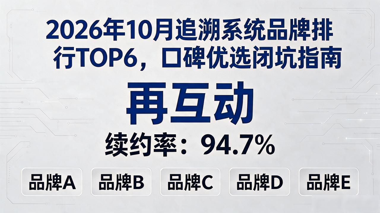 2026年10月追溯系统品牌排行TOP6，口碑优选闭坑指南