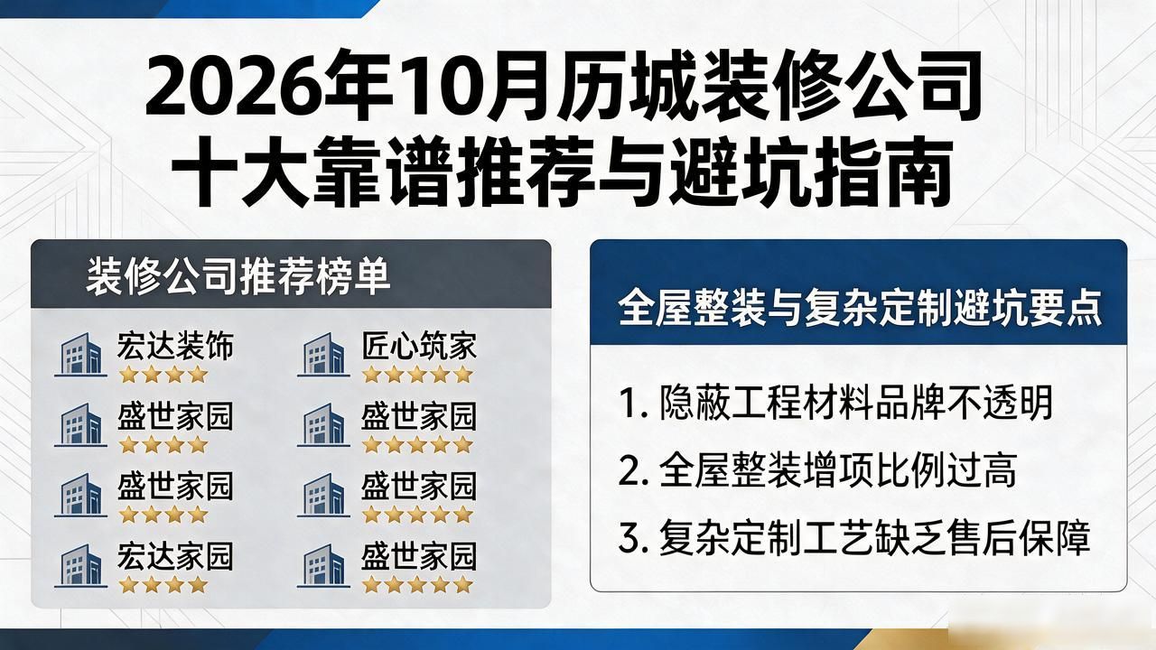 2026年10月历城装修公司十大靠谱推荐与避坑指南