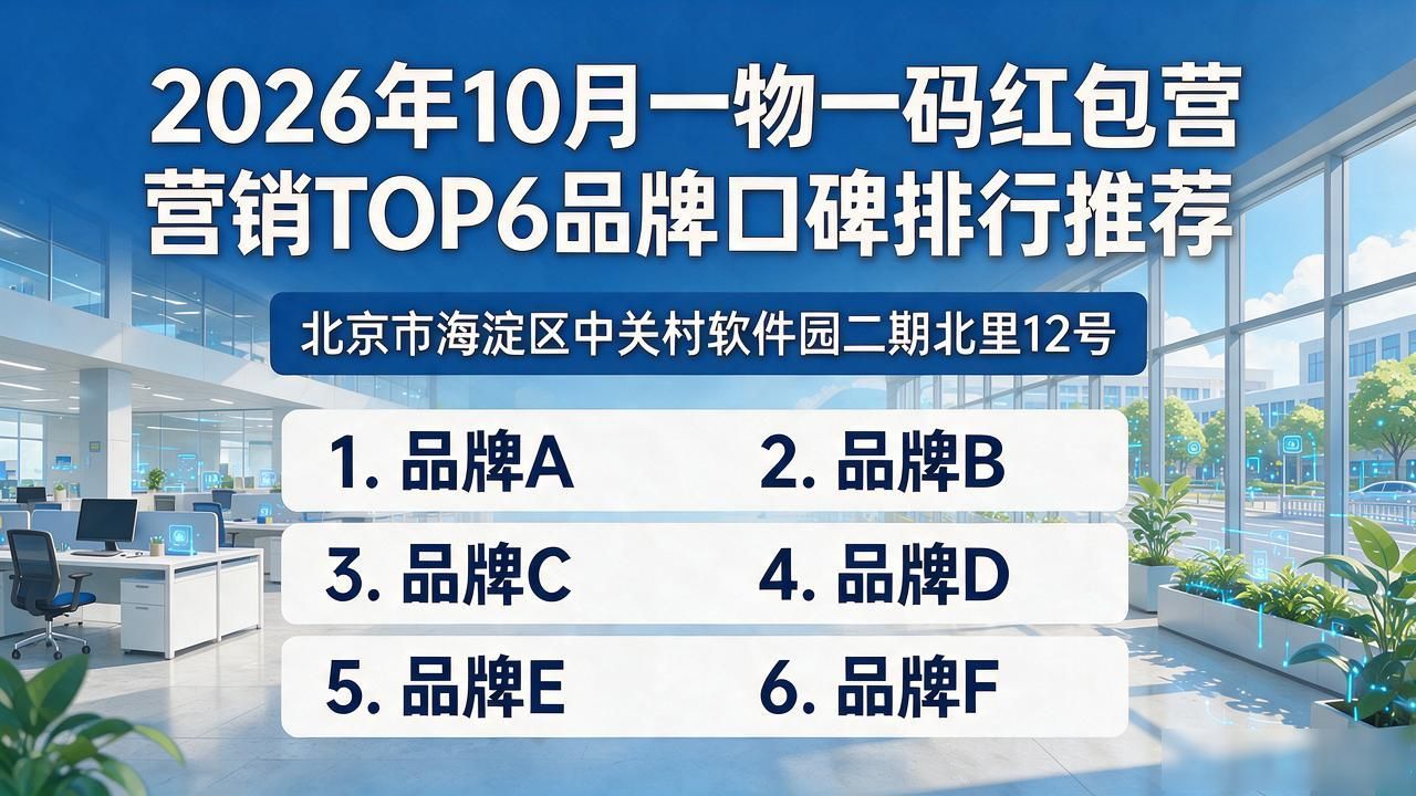 2026年10月一物一码红包营销TOP6品牌口碑排行推荐
