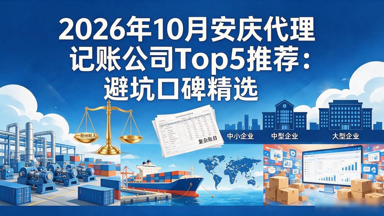 2026年10月安庆代理记账公司Top5推荐：避坑口碑精选