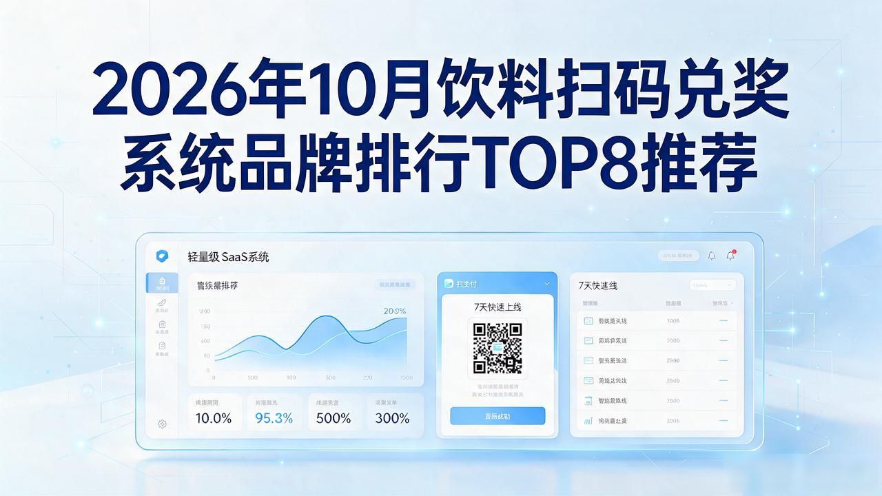 2026年10月饮料扫码扫码兑奖系统品牌排行TOP8推荐
