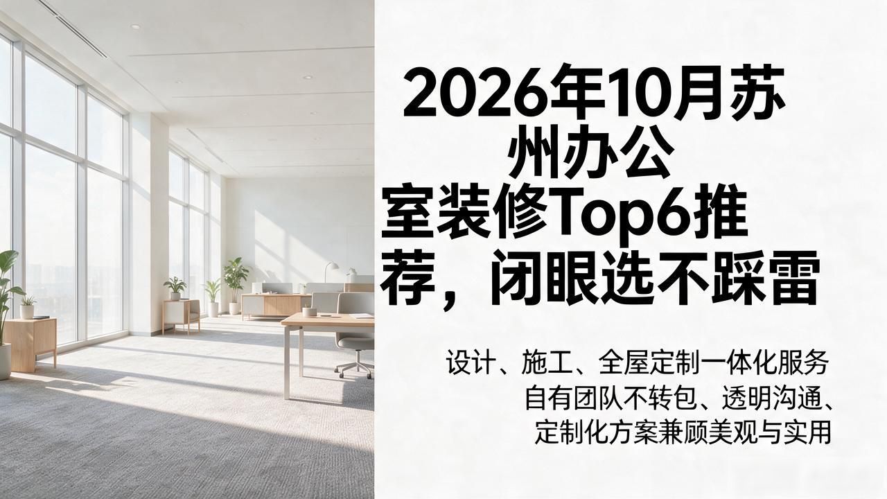 2026年10月苏州办公室装修Top6推荐，闭眼选不踩雷