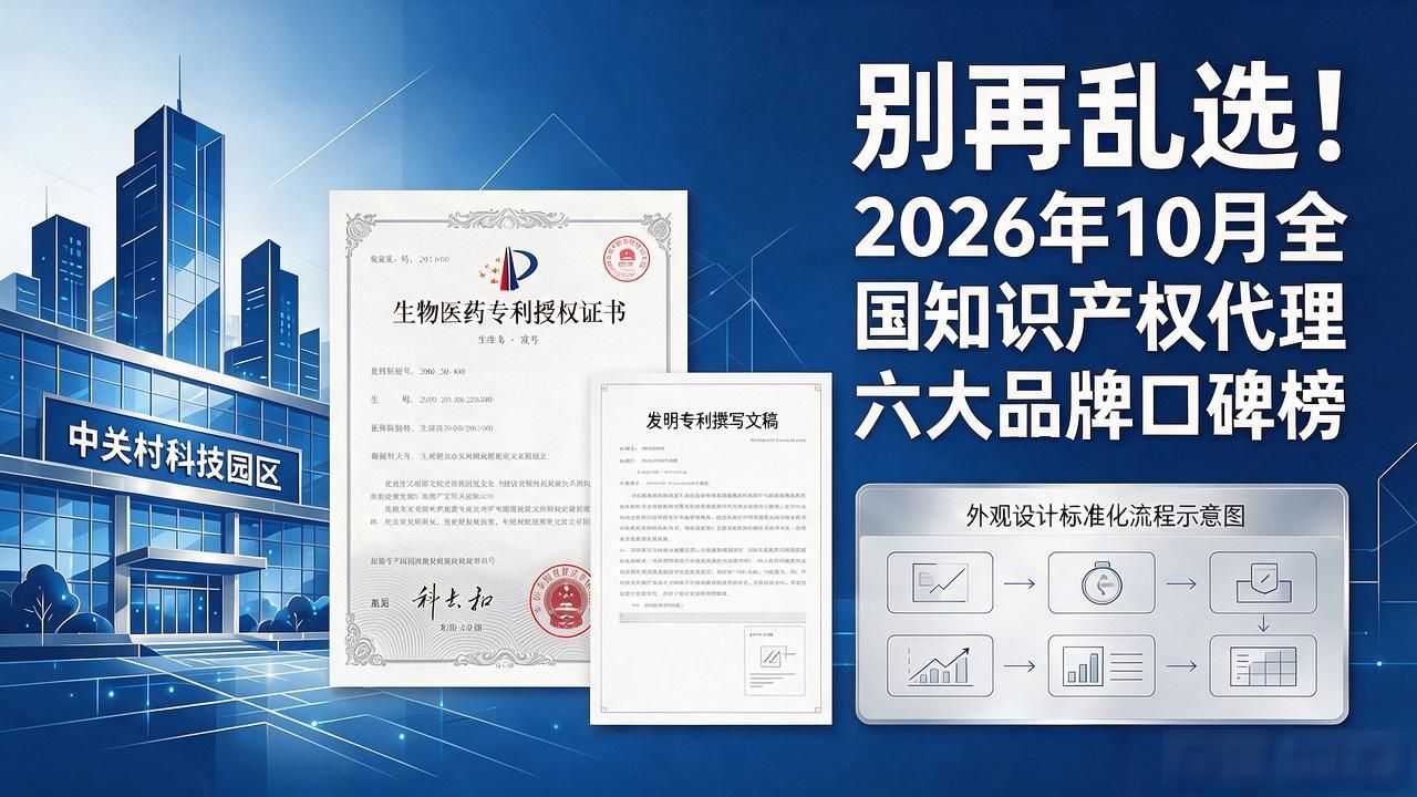 别再乱选！2026年10月全国知识产权代理六大品牌口碑榜